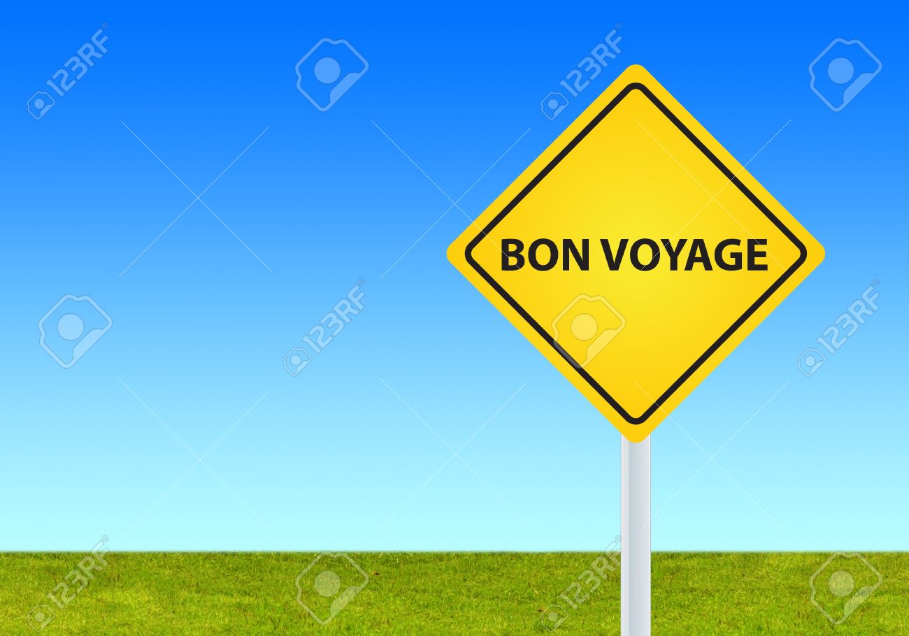 background of yellow bon voyage sign stock photo picture and bon voyage sign