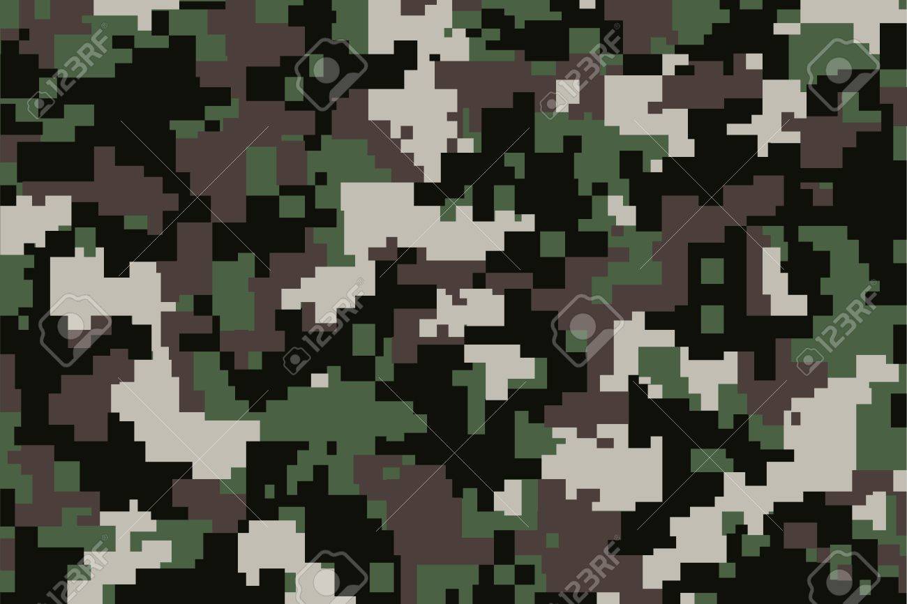 vector background of green digital camoflage pattern royalty free