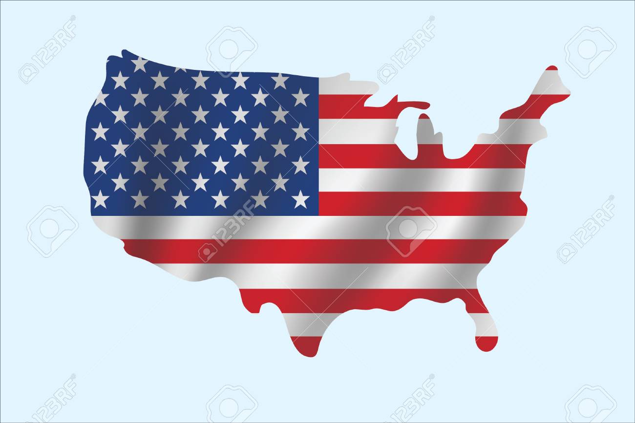 리플 플래그로 핸드 드로잉 미국지도의 벡터 로열티 무료 사진, 그림, 이미지 그리고 스톡포토그래피. Image 99733220