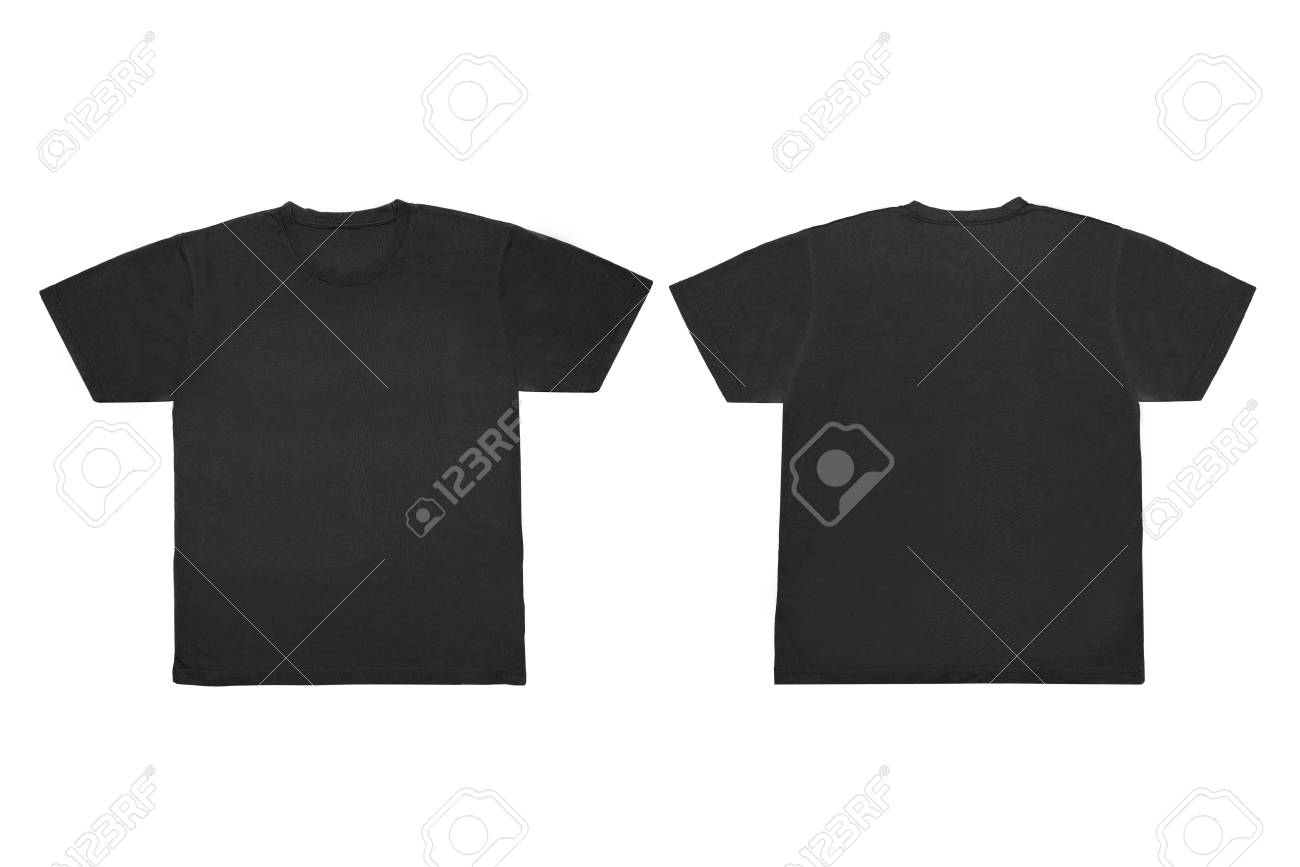 Download Isolated Blank Black Front And Back T Shirt Template For Mock Up Stock Photo Picture And Royalty Free Image Image 109741676