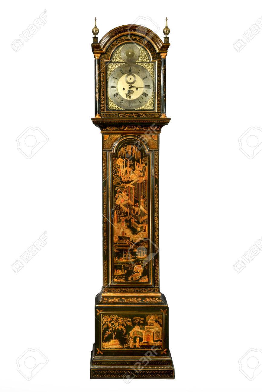 English antique tall long case clock known as grandfather clock for halls Japanned chinoiserie lacquered to look oriental - 43441780 English antique tall long case clock known as grandfather clock for halls Japanned chinoiserie lacquered to look oriental - 43441780