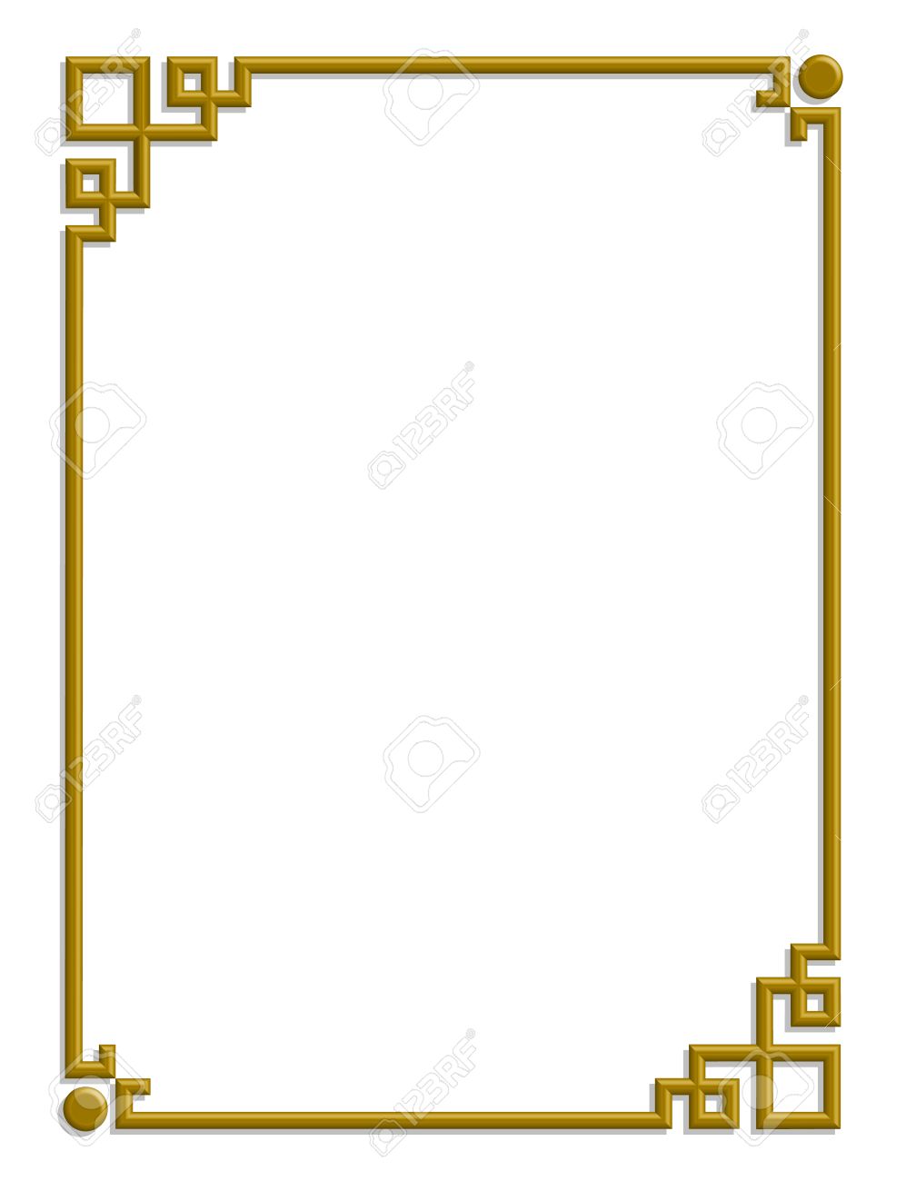 3D vector of beautiful golden frame chinese pattern for text and picture Stock Vector - 23115028
