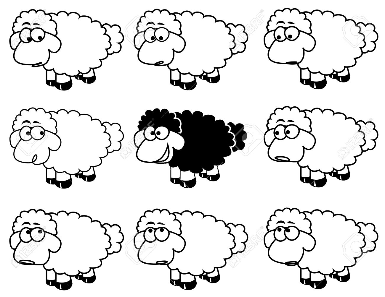 Black Sheep Royalty Free Cliparts Vectors And Stock Illustration