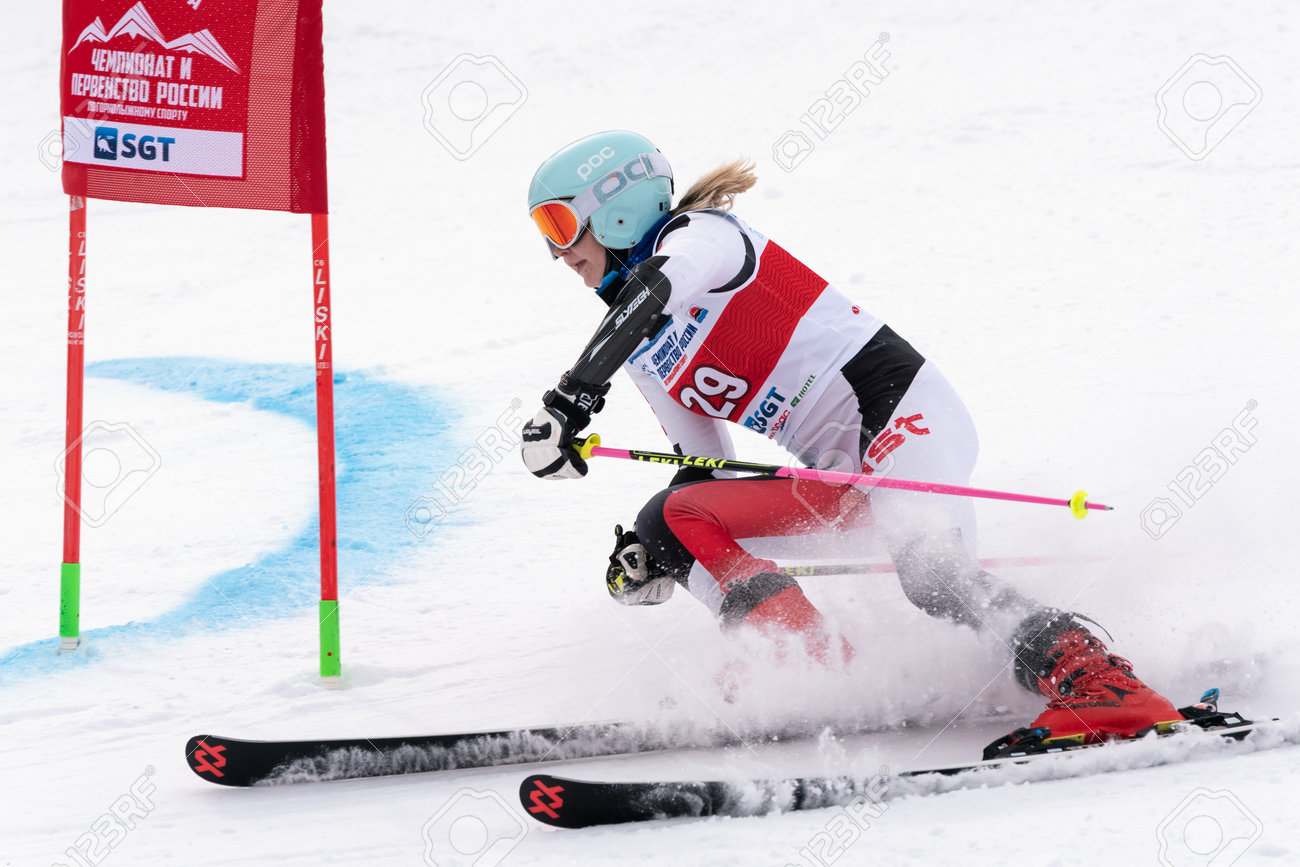 Mountain Skier Elizaveta Elesina Sverdlovsk Skiing Down Mount. Russian  Womens Alpine Skiing Cup, International Ski Federation Championship, Giant  Slalom. Kamchatka Peninsula, Russia - April 2, 2019 Stock Photo, Picture  and Royalty Free Image. Image ...