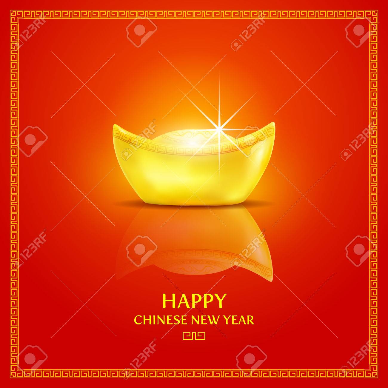 Chinese Gold Ingot Chinese New Year Background Vector Illustration Royalty Free Cliparts Vectors And Stock Illustration Image