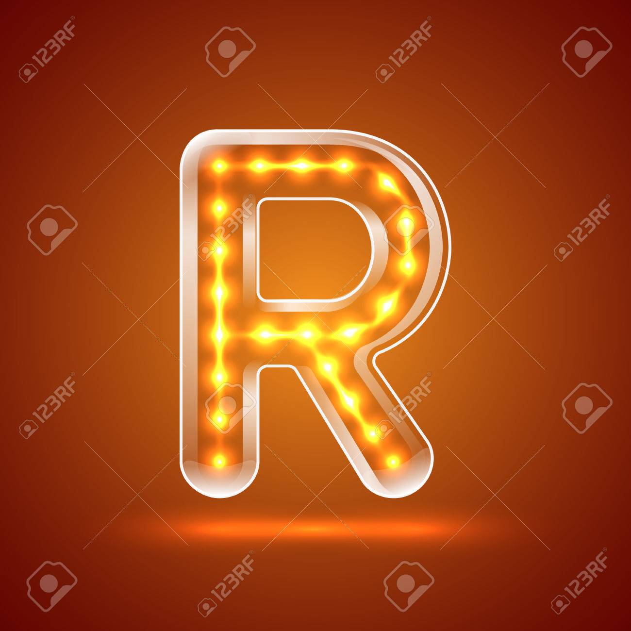 illuminated letter r