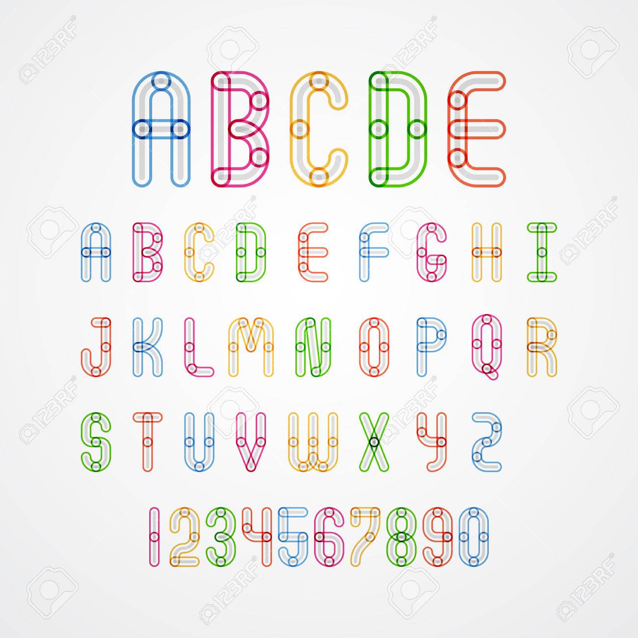 Jeu De Lettres Majuscules De L Alphabet Colore A B C D E F G H I J K L M N O P Q R S T U V W X Y