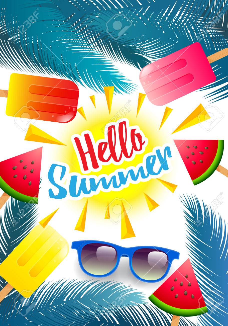 hello summer summer poster flyer or invitation background summer summer poster design