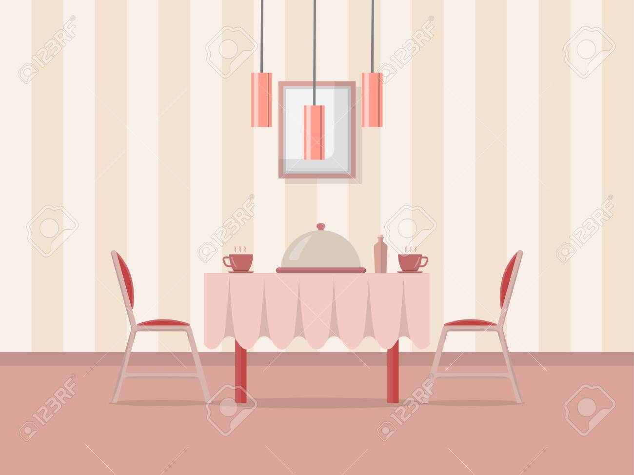 pic Dining Area Background Clipart dining room interior background flat design