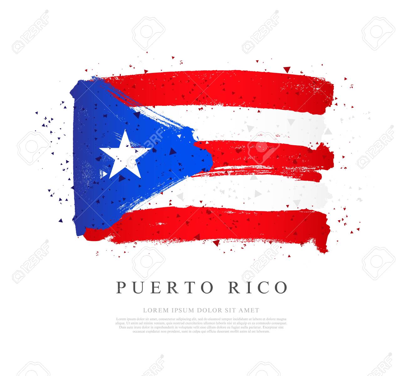 Flag Of Puerto Rico Vector Illustration On White Background