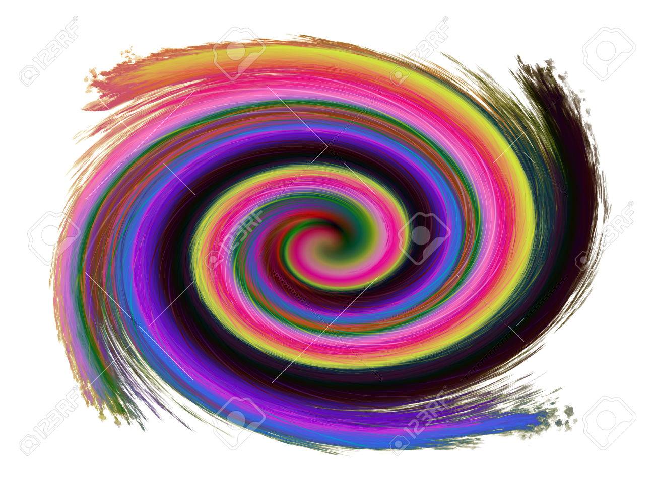 Illustration De Fond Tourbillonnant Peinture De Surface Spirale De Couleurs Differentes Spirale De Couleur Sur Fond Blanc Banque D Images Et Photos Libres De Droits Image