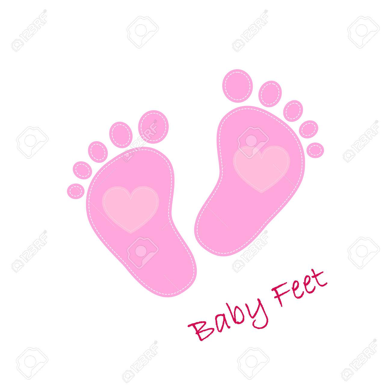 pink baby footprints