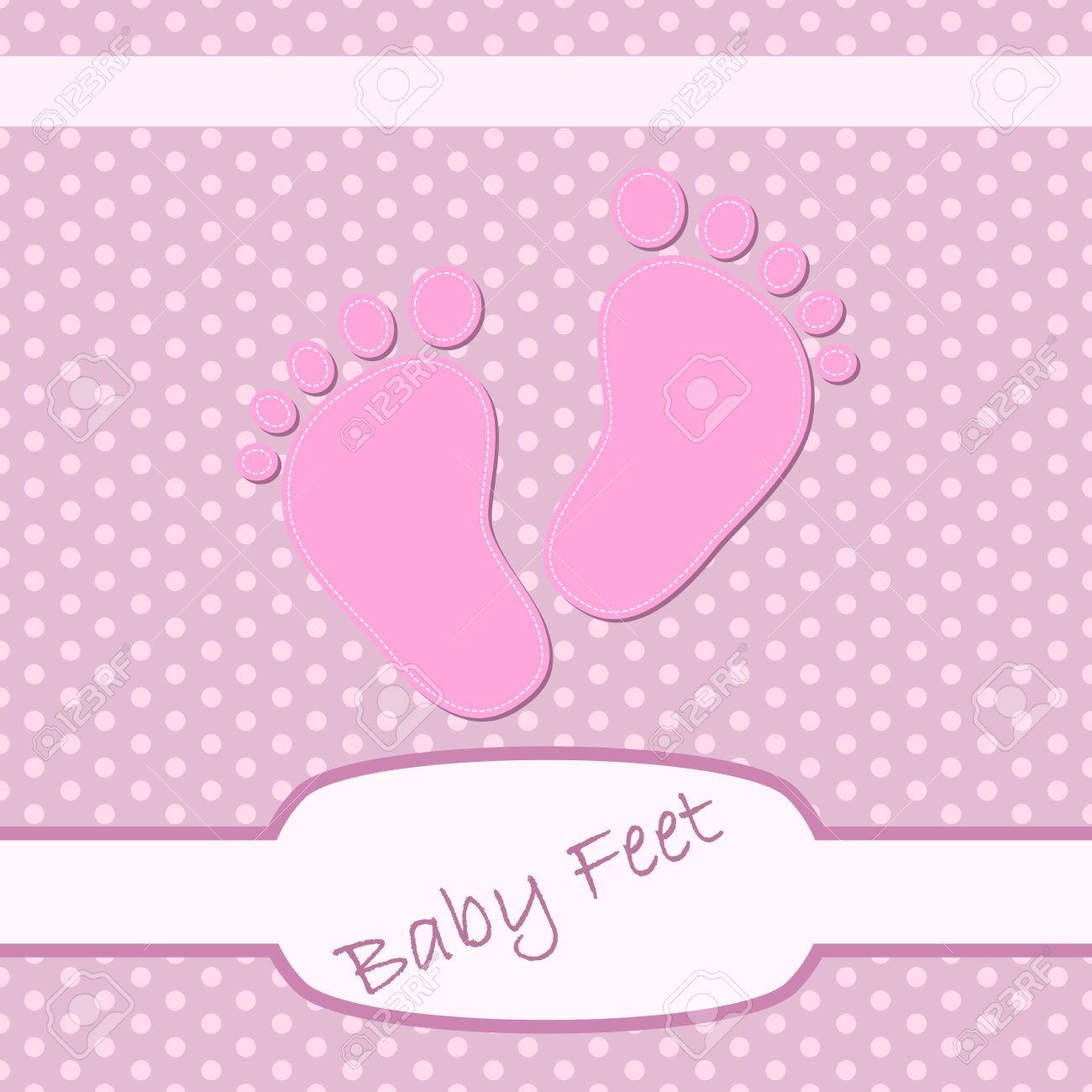 ピンク赤ちゃんの足跡 妊娠や出産のシンボルとして赤ちゃんの足跡 女の子の誕生日にかわいい背景 ベクトルの図 のイラスト素材 ベクタ Image