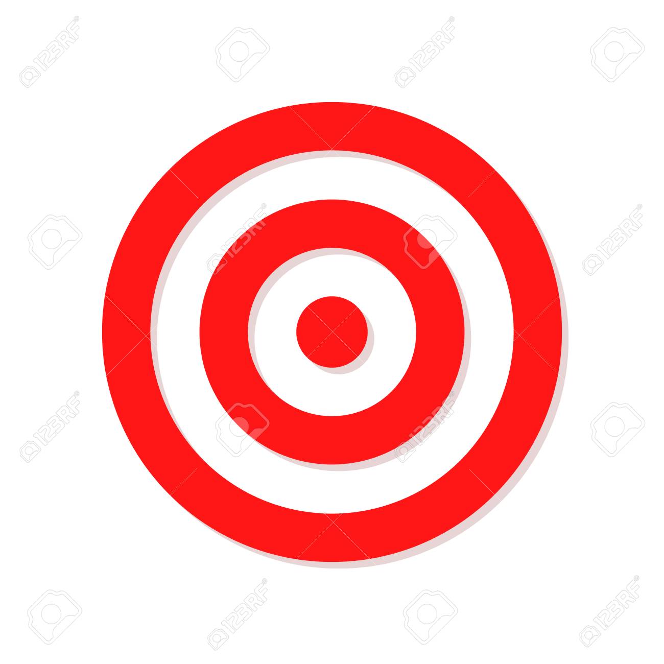 赤いターゲット サイン 白い背景で隔離の対象 フラットなデザインでターゲット アイコン ベクトルの図 のイラスト素材 ベクタ Image
