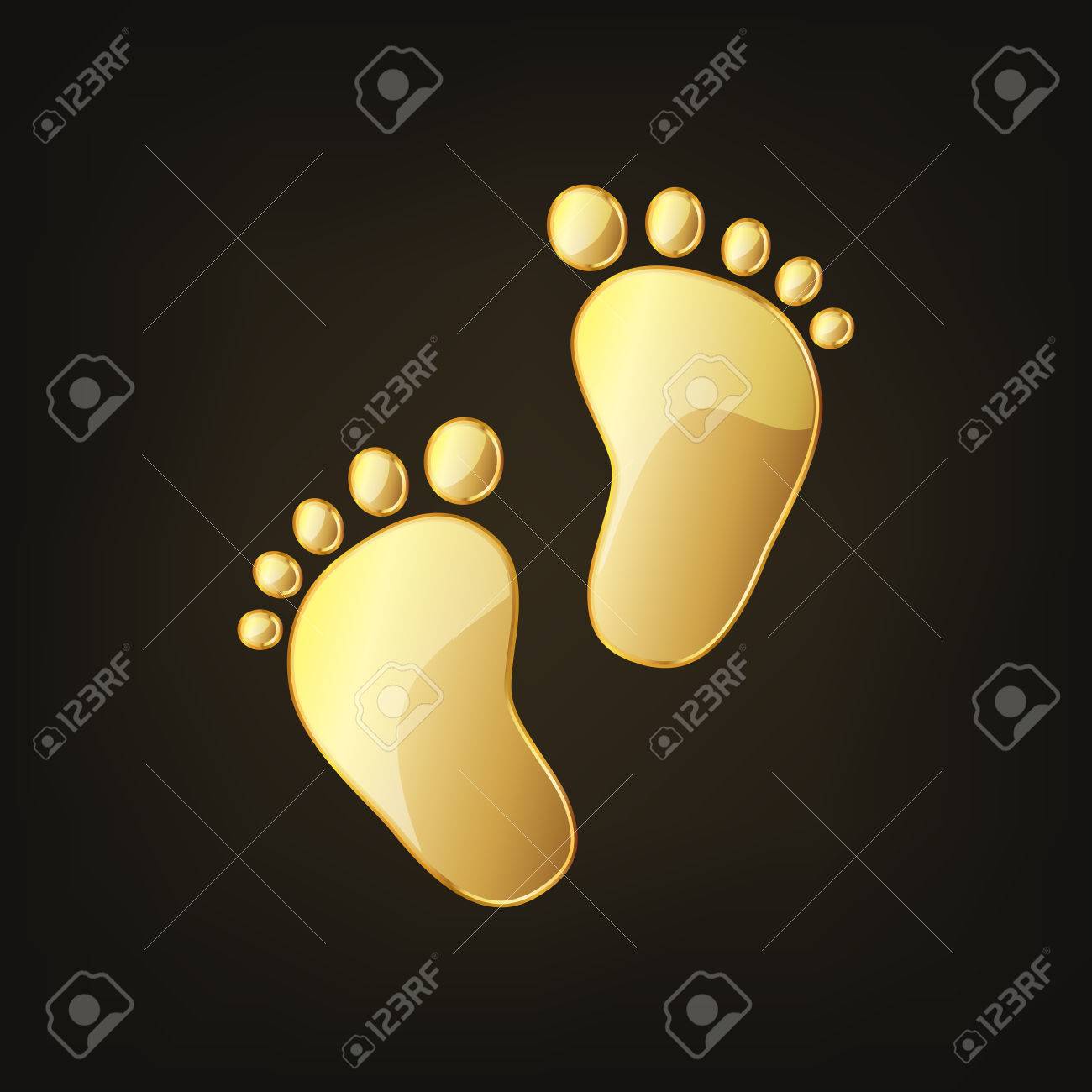 gold baby footprints