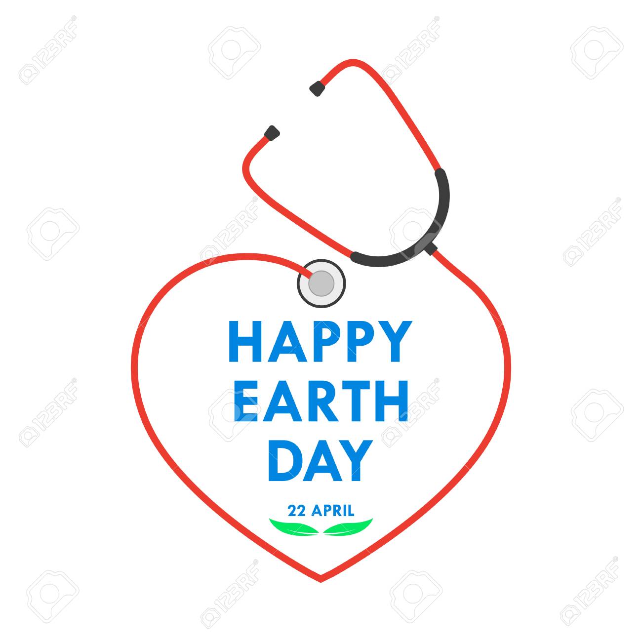 Happy Earth Day logo with stethoscope in flat design. Vector illustration. Happy Earth Day, ecology concept. - 94045239 Happy Earth Day logo with stethoscope in flat design. Vector illustration. Happy Earth Day, ecology concept. - 94045239