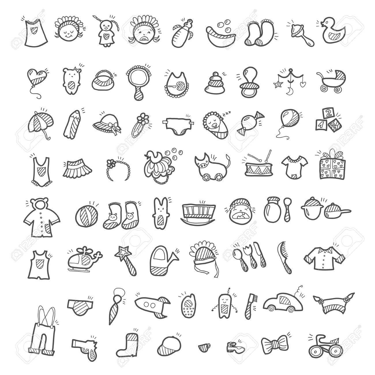 Set Of Baby Topic Handwritten Icons Royalty Free Cliparts Vectors And Stock Illustration Image Set Of Baby Topic Handwritten Icons Royalty Free Cliparts Vectors And Stock Illustration Image