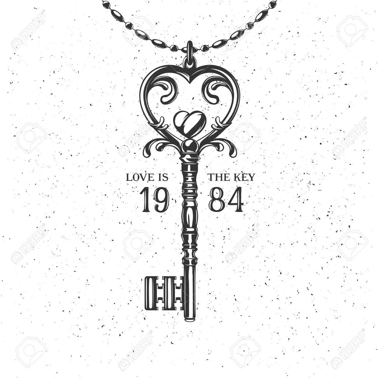 monochrome vintage label badge for poster or t shirt heart shaped