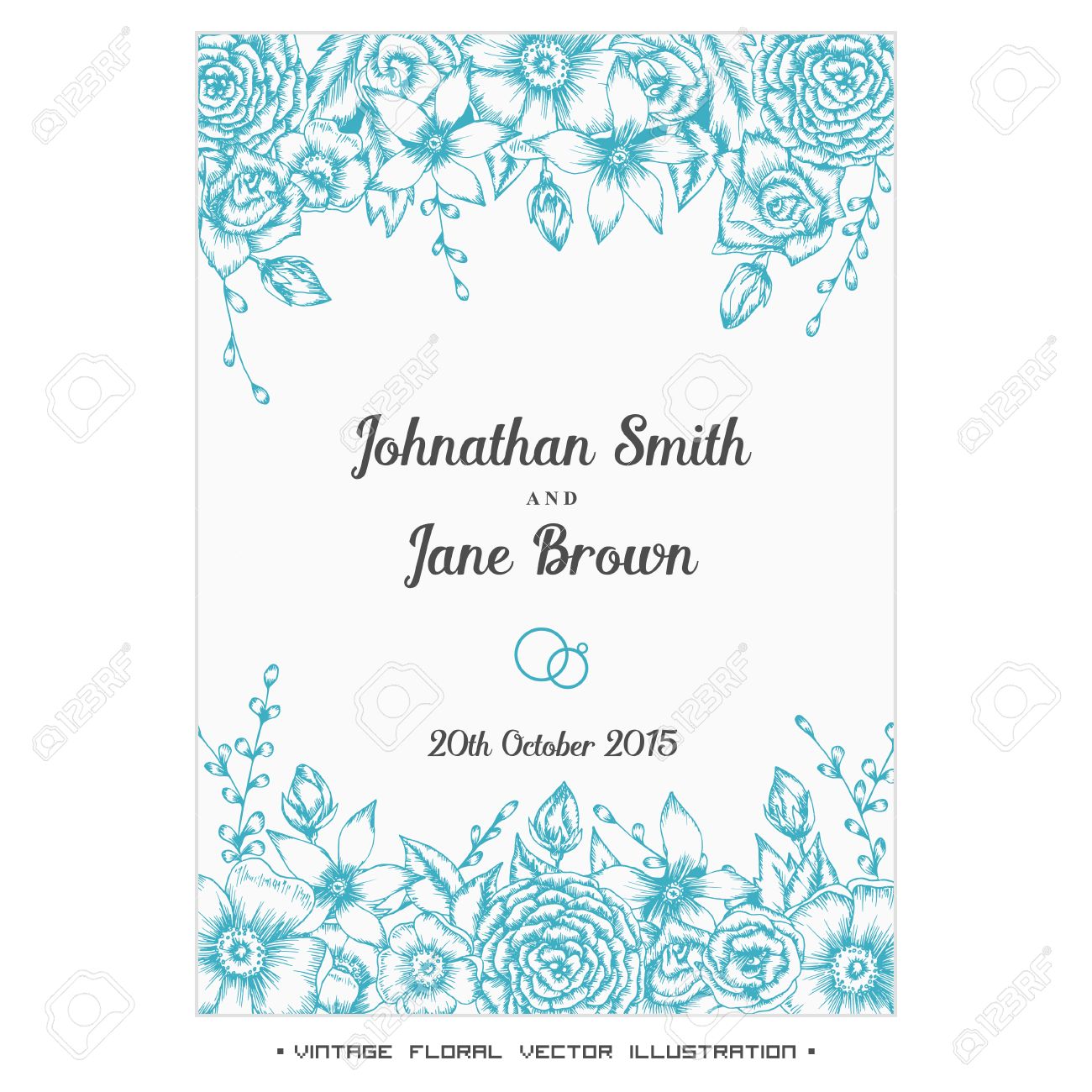 vector vintage floral wedding