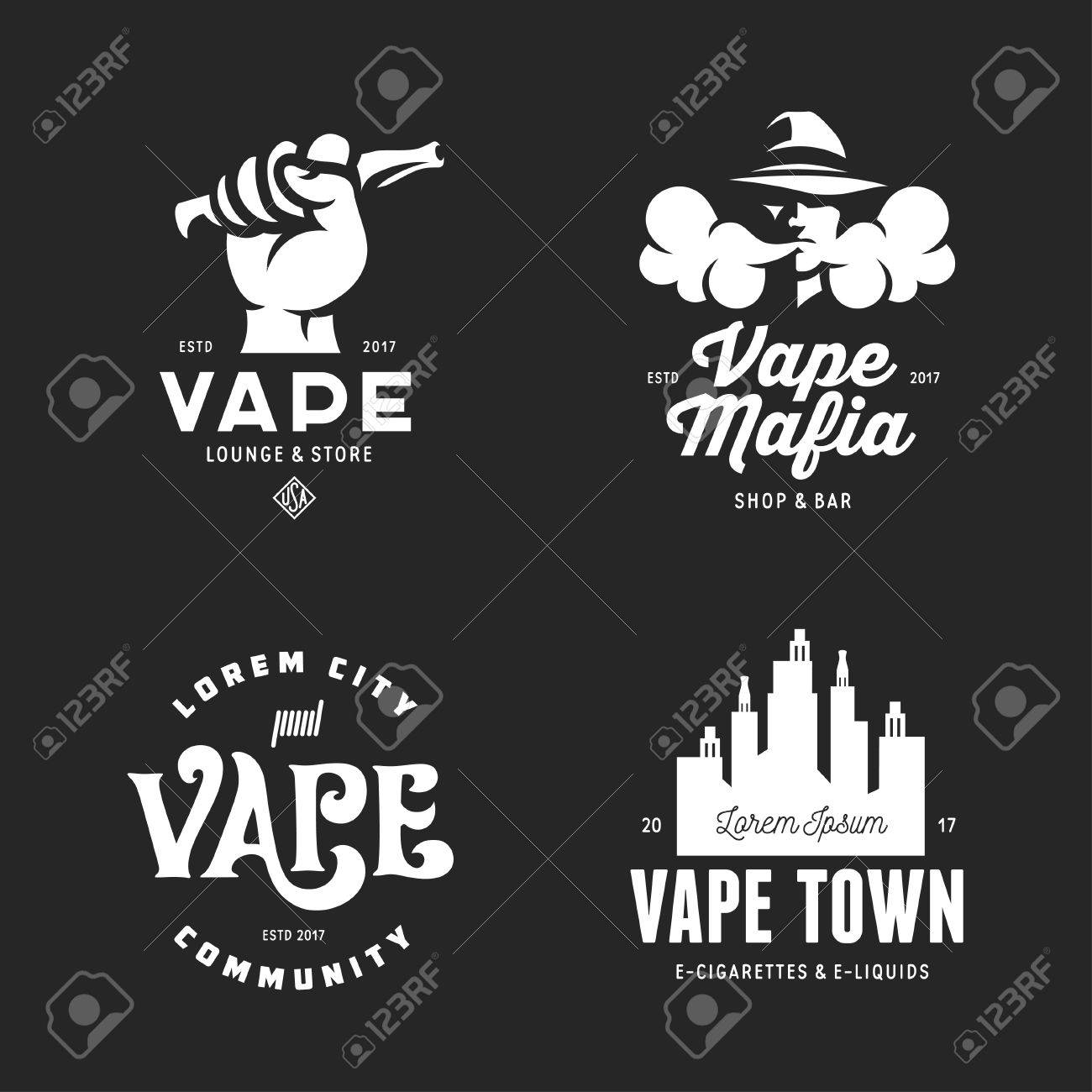 vape shop labels emblems badges set vaping related typography royalty free cliparts vectors and stock illustration image 86133488 vape shop labels emblems badges set vaping related typography