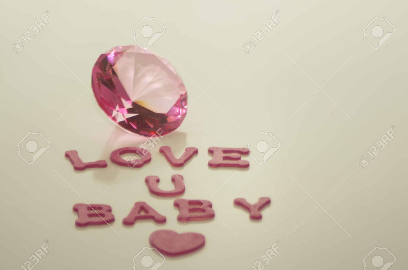 Valentine S Day Love U Baby With Large Pink Diamond And Heart Stock Photo Picture And Royalty Free Image Image