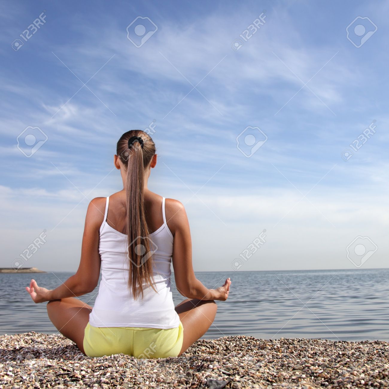 beauty girl on bech stock photo picture and royalty free image