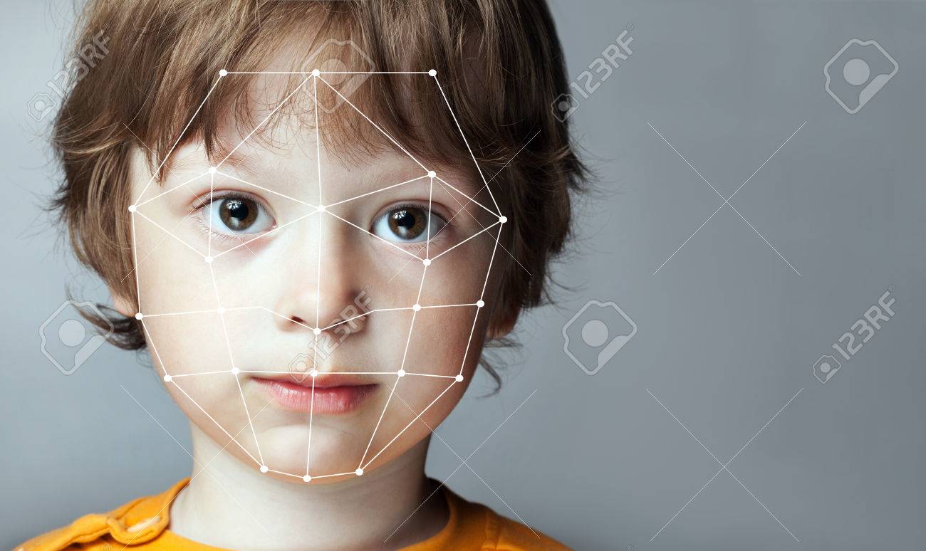 Biometric Verification - Boy Face Detection, high technology - 75563234 Biometric Verification - Boy Face Detection, high technology - 75563234