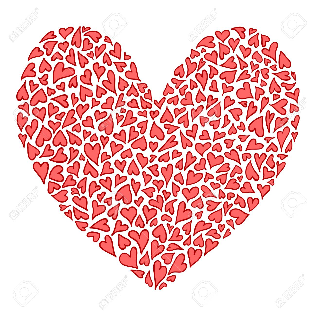 big heart of many small hearts in red and pink colors valentine pink valentines hearts