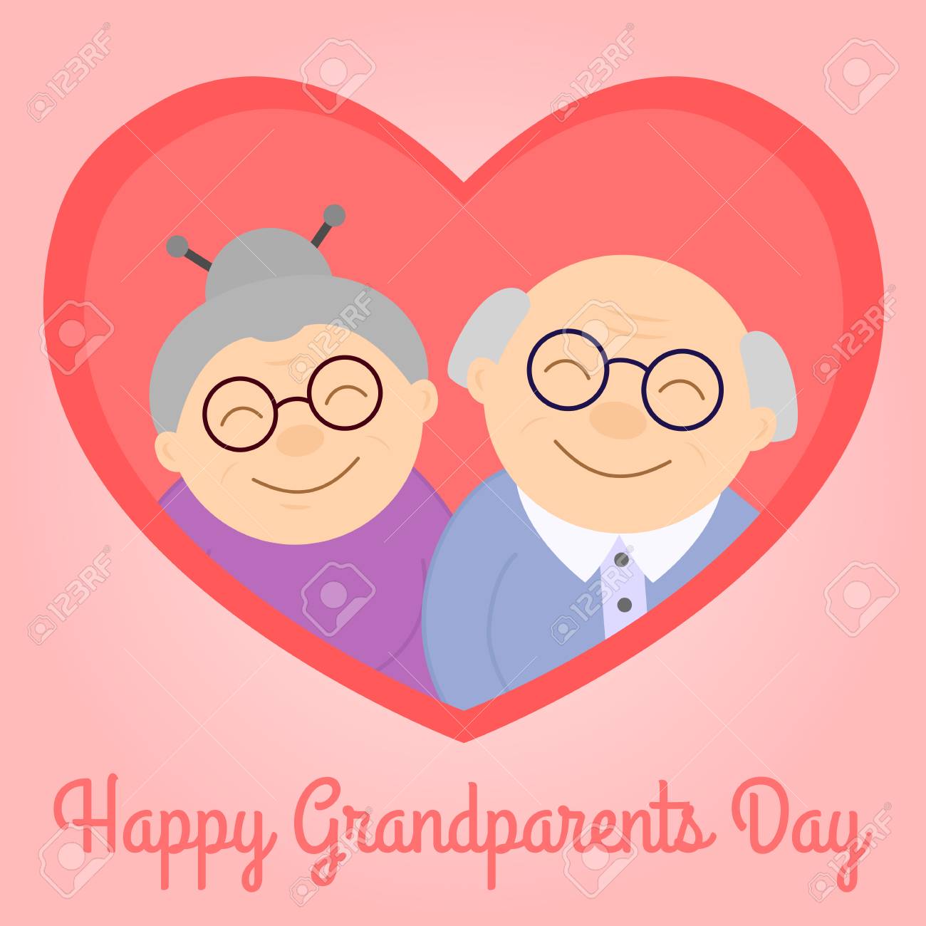 Felices Abuelos En Corazón. Personas De Edad Avanzada. Día De Los Abuelos.  Ilustración De Vector Con Texto. Ilustraciones Vectoriales, Clip Art  Vectorizado Libre De Derechos. Image 84403344.