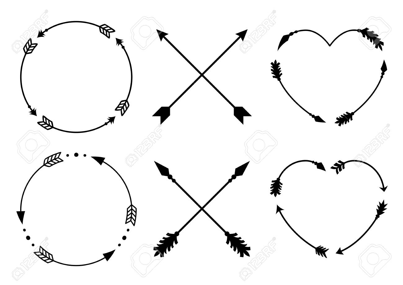 circle and heart arrow frames for monograms crisscross hipster arrow circle