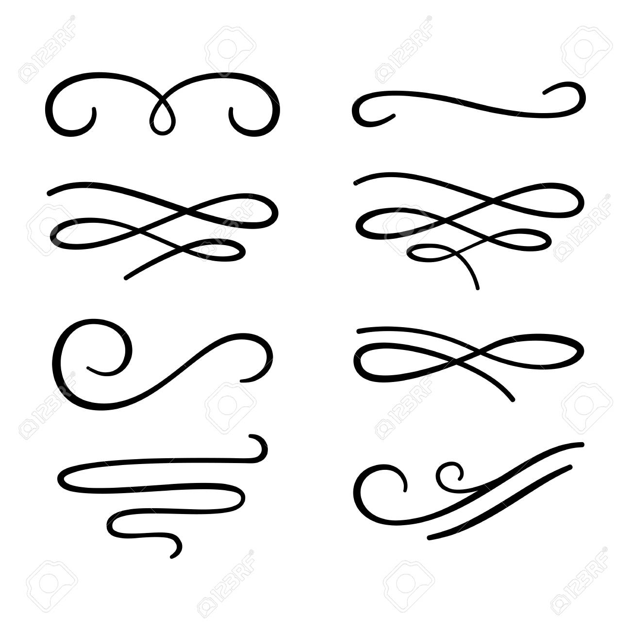 手描きのテキスト分割線とヴィンテージ要素 招待状や結婚式のデザイン