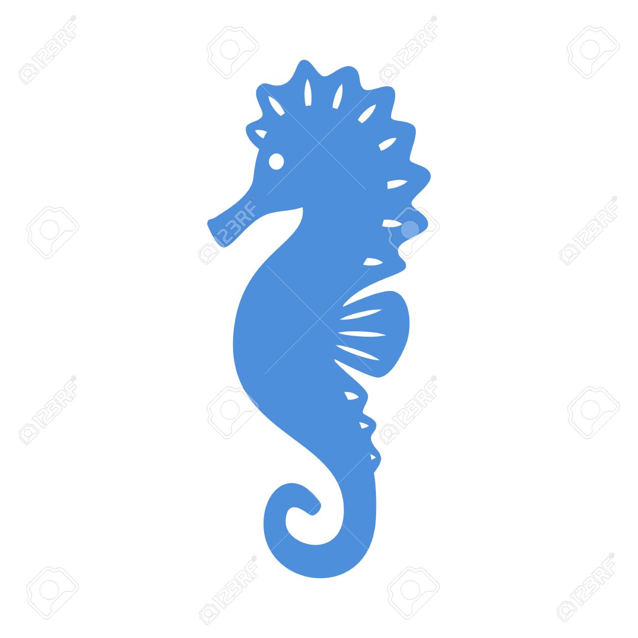Sea Horse Seahorse Silhouette Vector Icon Isolated On White