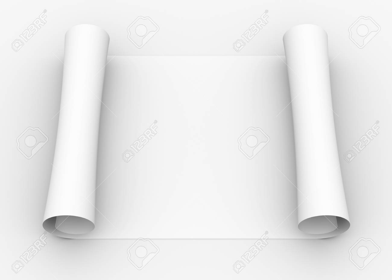 分離された白紙の巻物は 灰色の背景にレンダリングします の写真素材 画像素材 Image 分離された白紙の巻物は 灰色の背景にレンダリングします の写真素材 画像素材 Image