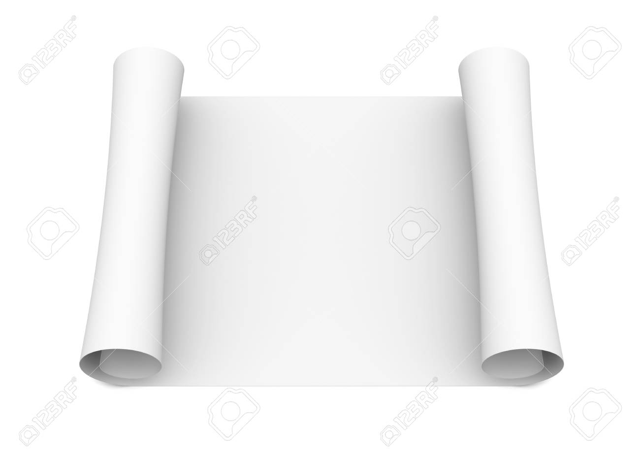 分離された白紙の巻物は白い背景にレンダリングします の写真素材 画像素材 Image 分離された白紙の巻物は白い背景にレンダリングします の写真素材 画像素材 Image