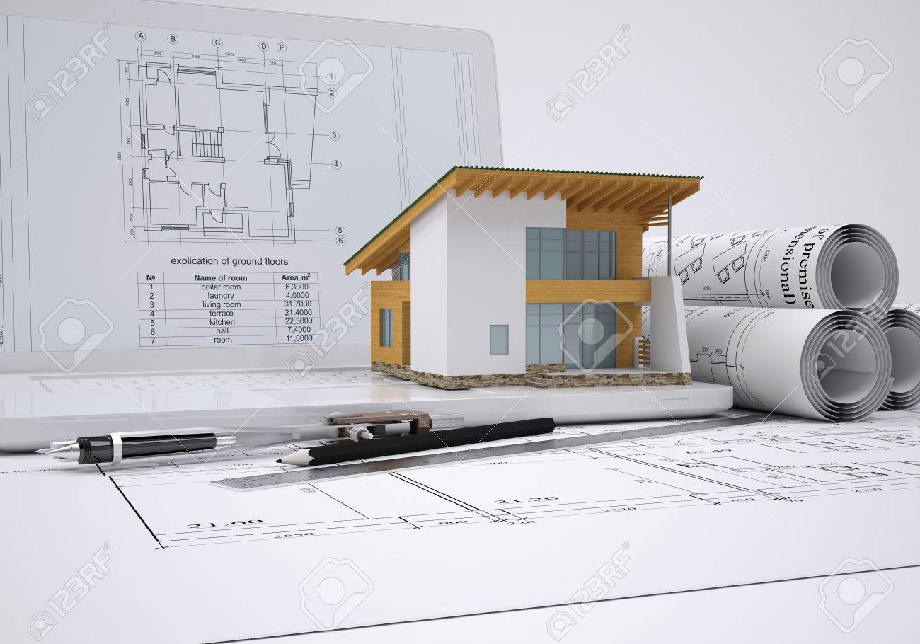 Scrolls architectural drawings and small house architect Scrolls architectural drawings and small house architect