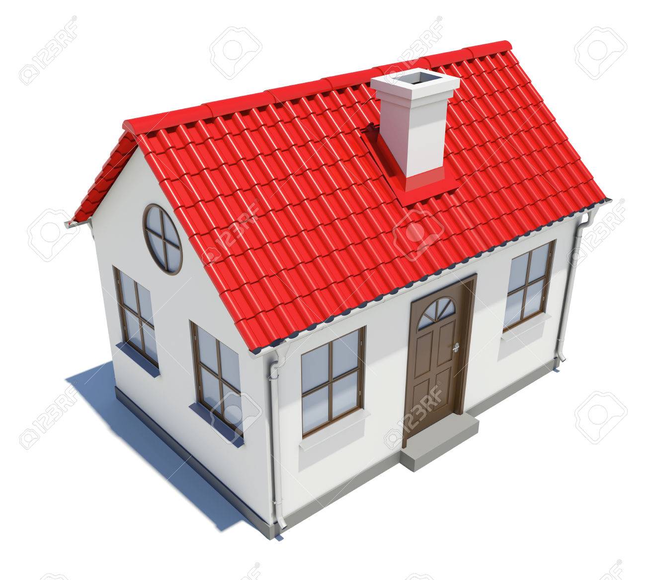 赤い屋根の小さな家 の写真素材 画像素材 Image