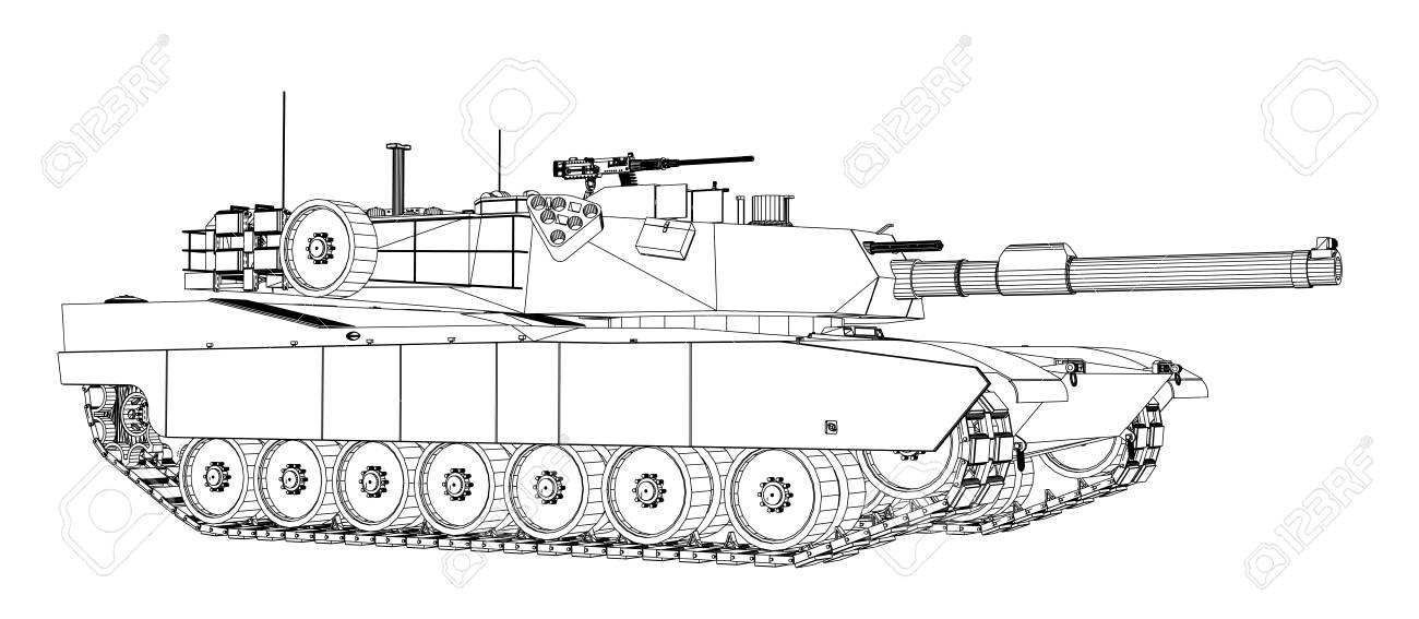 Blueprint Of Realistic Tank Royalty Free Cliparts Vectors And Stock Illustration Image