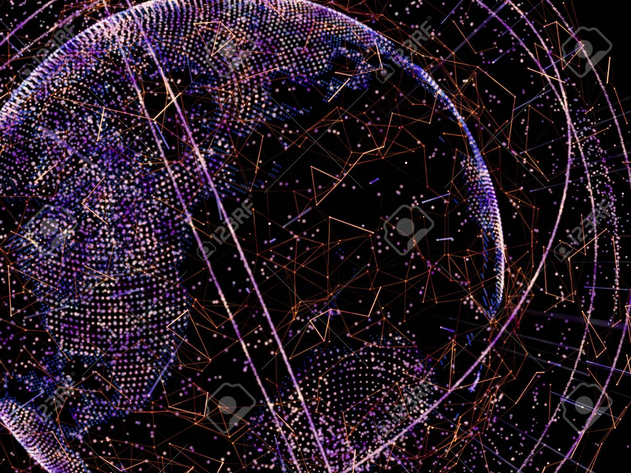ポイント ラインの世界地図 3dイラスト の写真素材 画像素材 Image