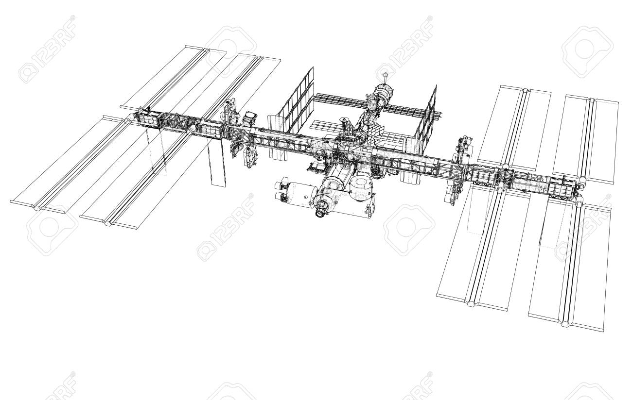 4D Puzzle 1/450 International Space Station and Space Shuttle, image size:1300x824