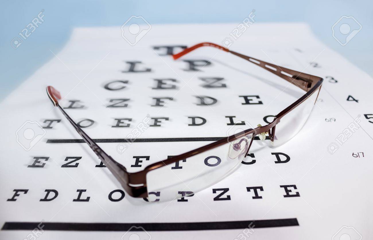 Eyeglasses on the ophthalmologic scale - 16777383 Eyeglasses on the ophthalmologic scale - 16777383