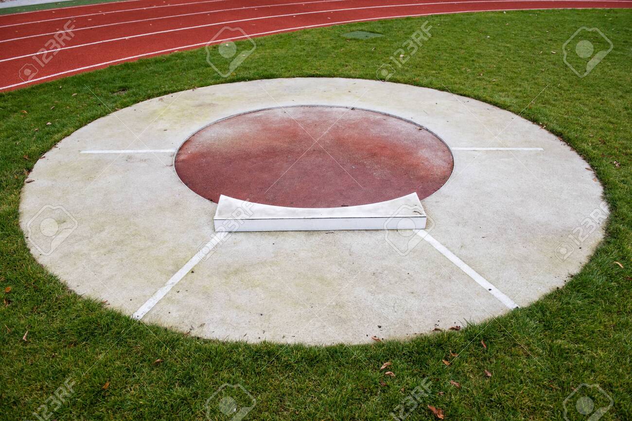 Shot Put Sector Area On The Stadium Stock Photo, Picture and