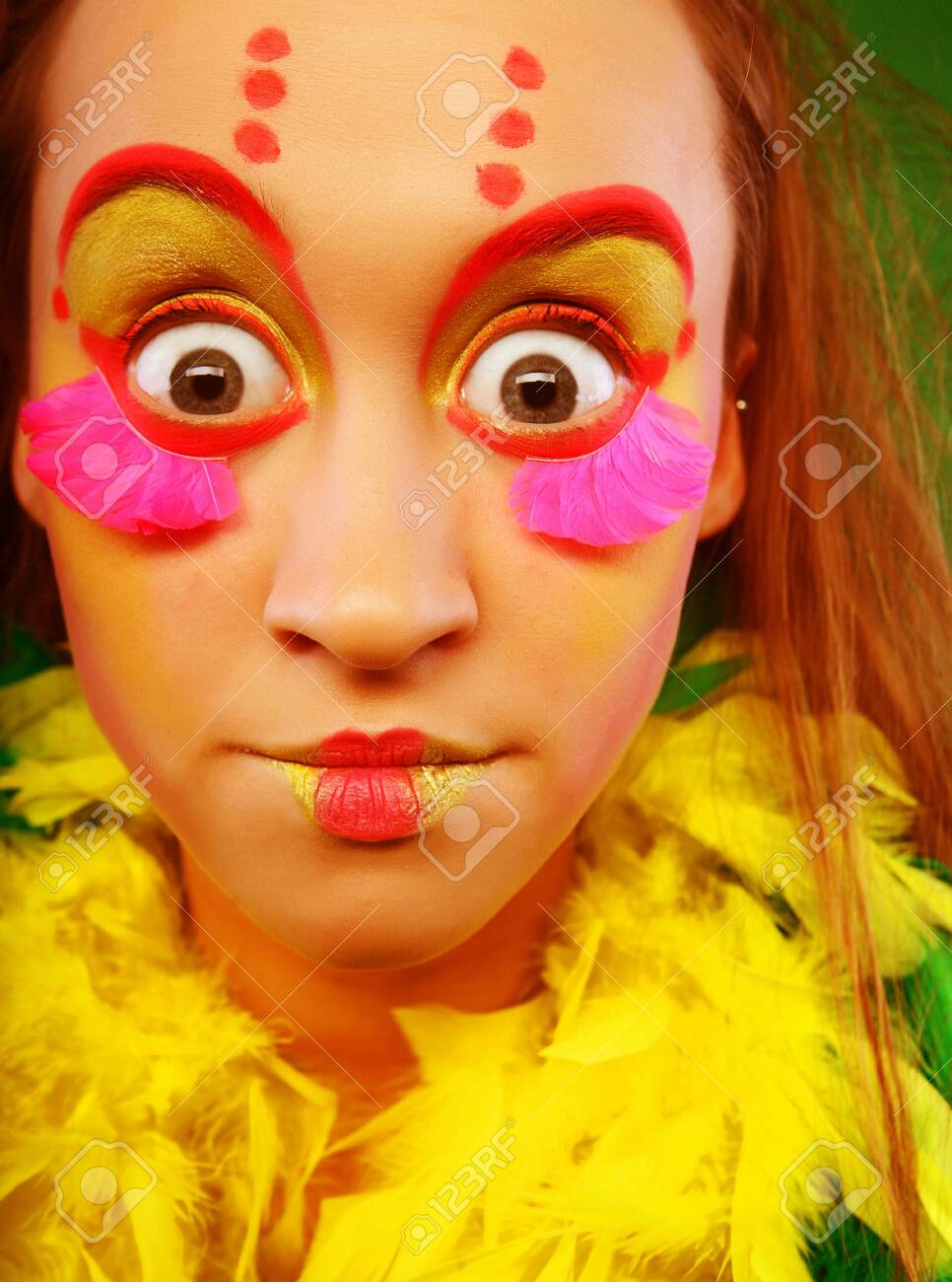 Funny Girl With Crazy Make-up Stock Photo, Picture And Royalty Free Image. Image 125417918. Funny Girl With Crazy Make-up Stock Photo, Picture And Royalty Free Image. Image 125417918.