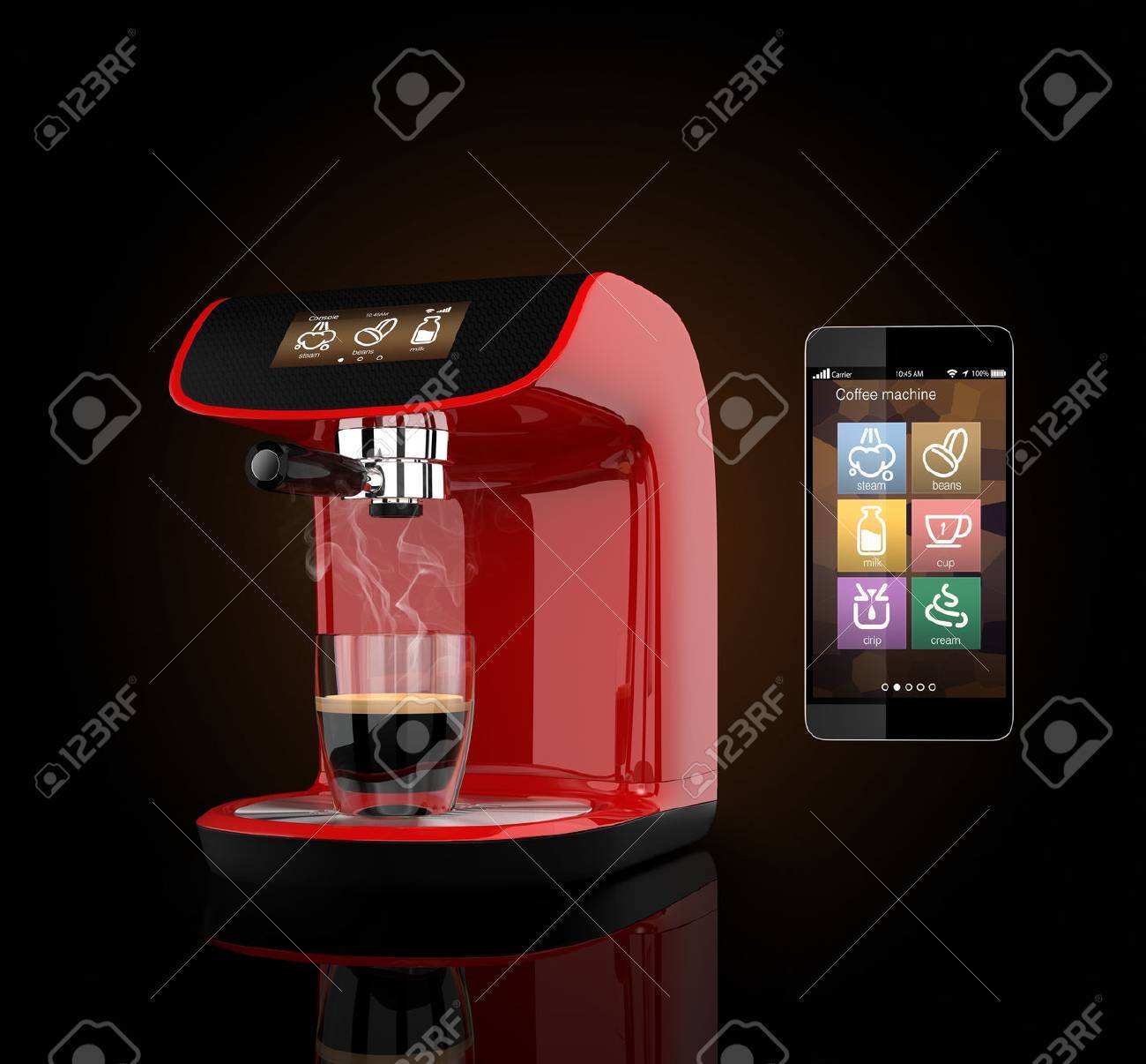 Espresso Coffee Machine And Smart Phone Smart Phone S App For Stock Photo Picture And Royalty Free Image Image 39543698