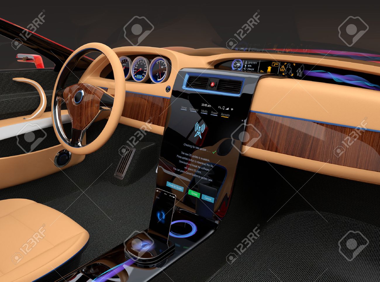 Wood Interior Car stylish electric car interior with luxury wood pattern decoration Wood Interior Car stylish electric car interior with luxury wood pattern decoration