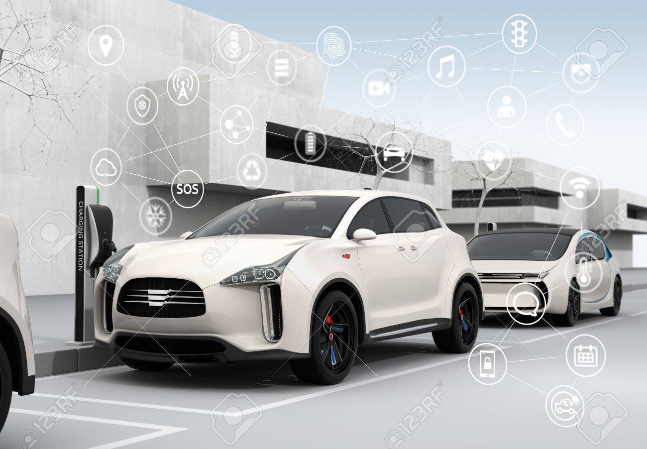 Connected cars and autonomous cars concept. 3D rendering image. - 66082939 Connected cars and autonomous cars concept. 3D rendering image. - 66082939