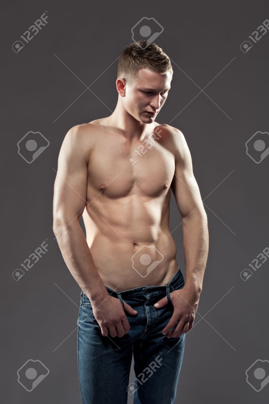 sexy guy jeans Boob hot red