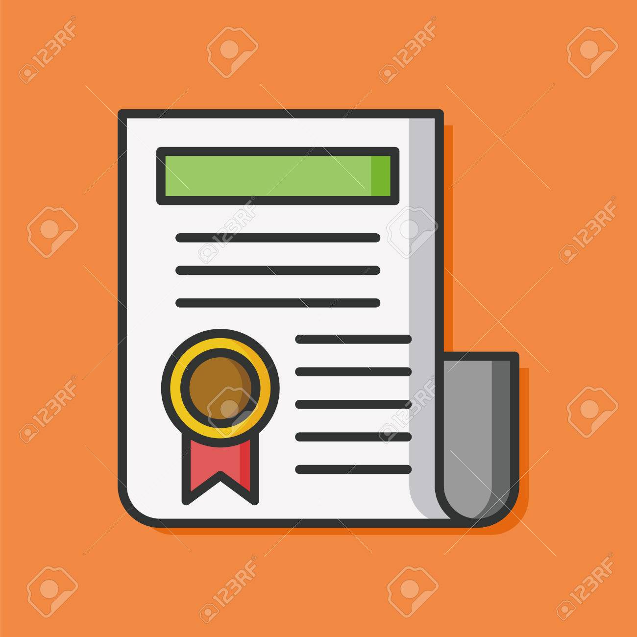 award certificate paper icon royalty free cliparts vectors and