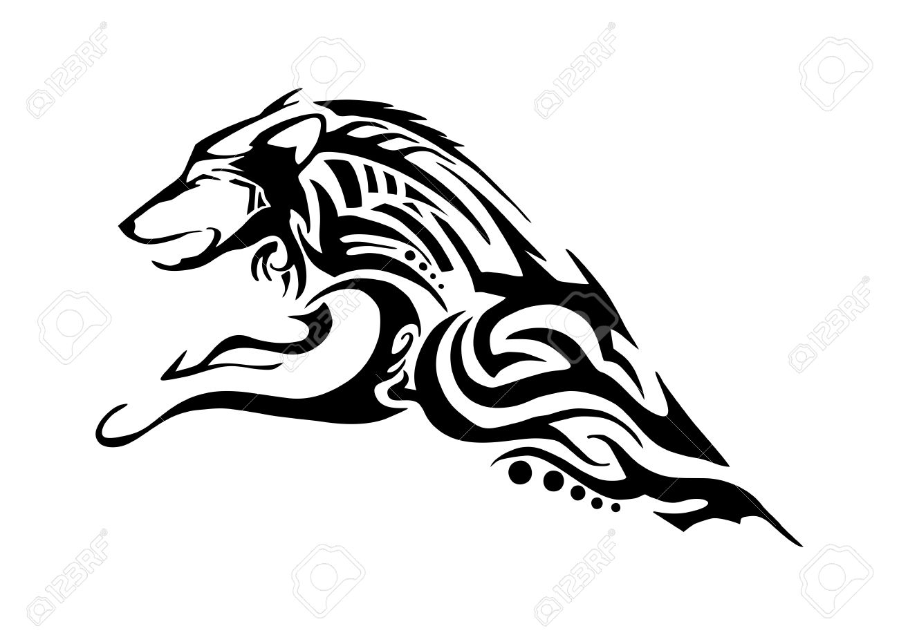 Halb Korper Von Aggressiven Wolf Springen Stammes Tattoo Silhouette Isoliert Lizenzfrei Nutzbare Vektorgrafiken Clip Arts Illustrationen Image 80909302