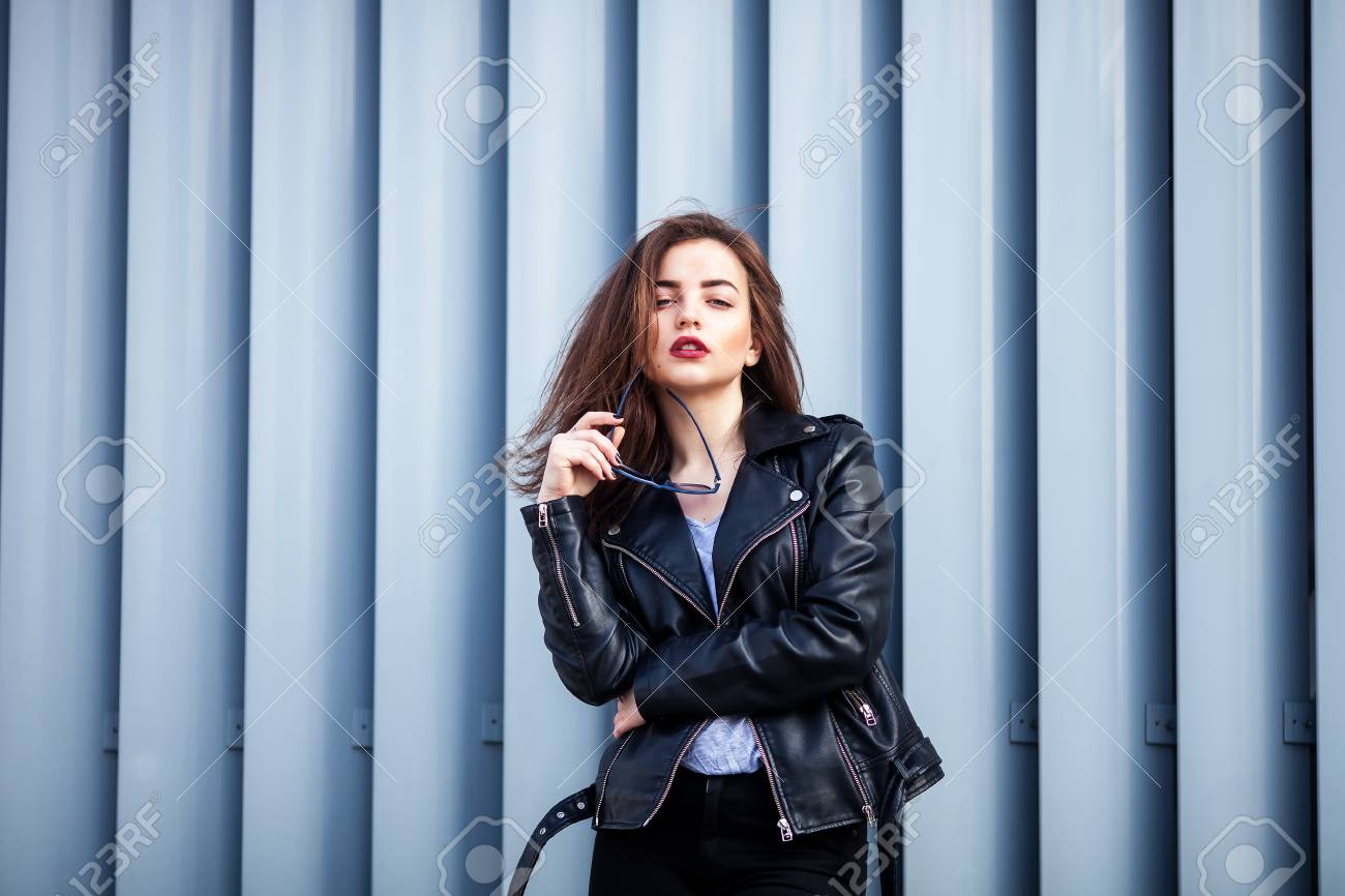 bright red leather jacket