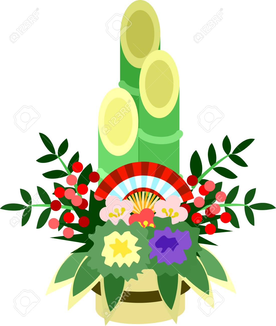 It Is The Illustration Of The New Year S Pine And Bamboo Decorations Royalty Free Cliparts Vectors And Stock Illustration Image
